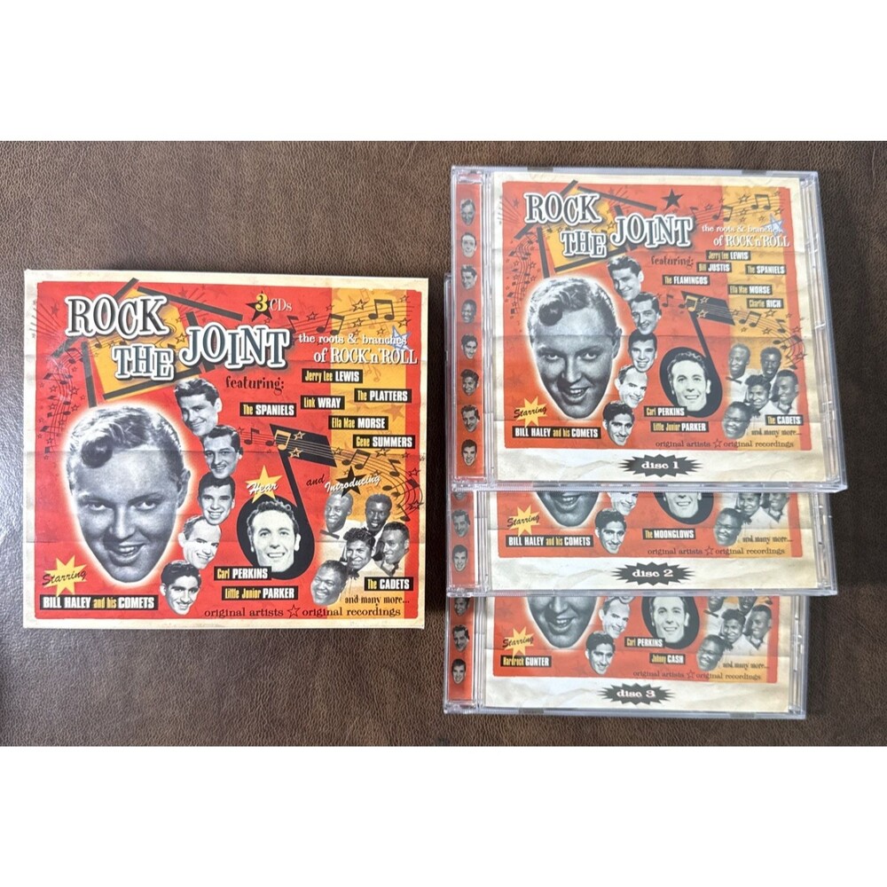Rock The Joint 3 CD Set Featuring Bill Haley Comets, The Platters, Link Wray EUC